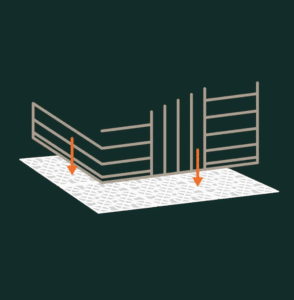 putting down grids for a recycled plastic shed base