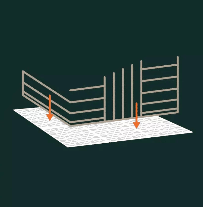 putting down grids for a recycled plastic shed base 