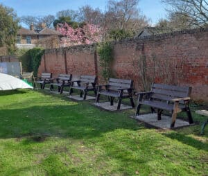 picnic tables at york cricket club