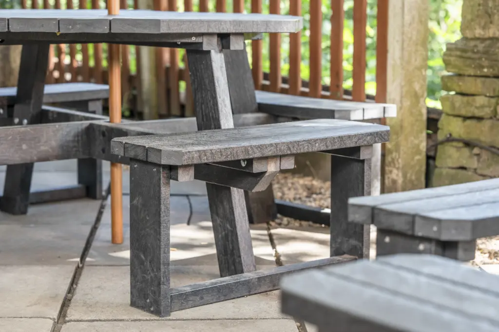 side angle of a Rishworth Recycled Plastic Picnic Table