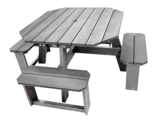 Rishworth 4 seater rounded edge picnic table in grey from British Recycled Plastic