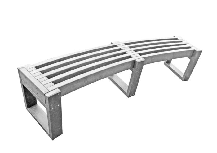 skipton curve grey Skipton curved bench