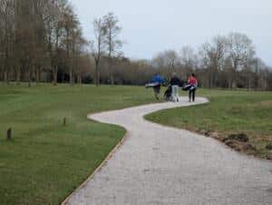 edging and lumber at golf club