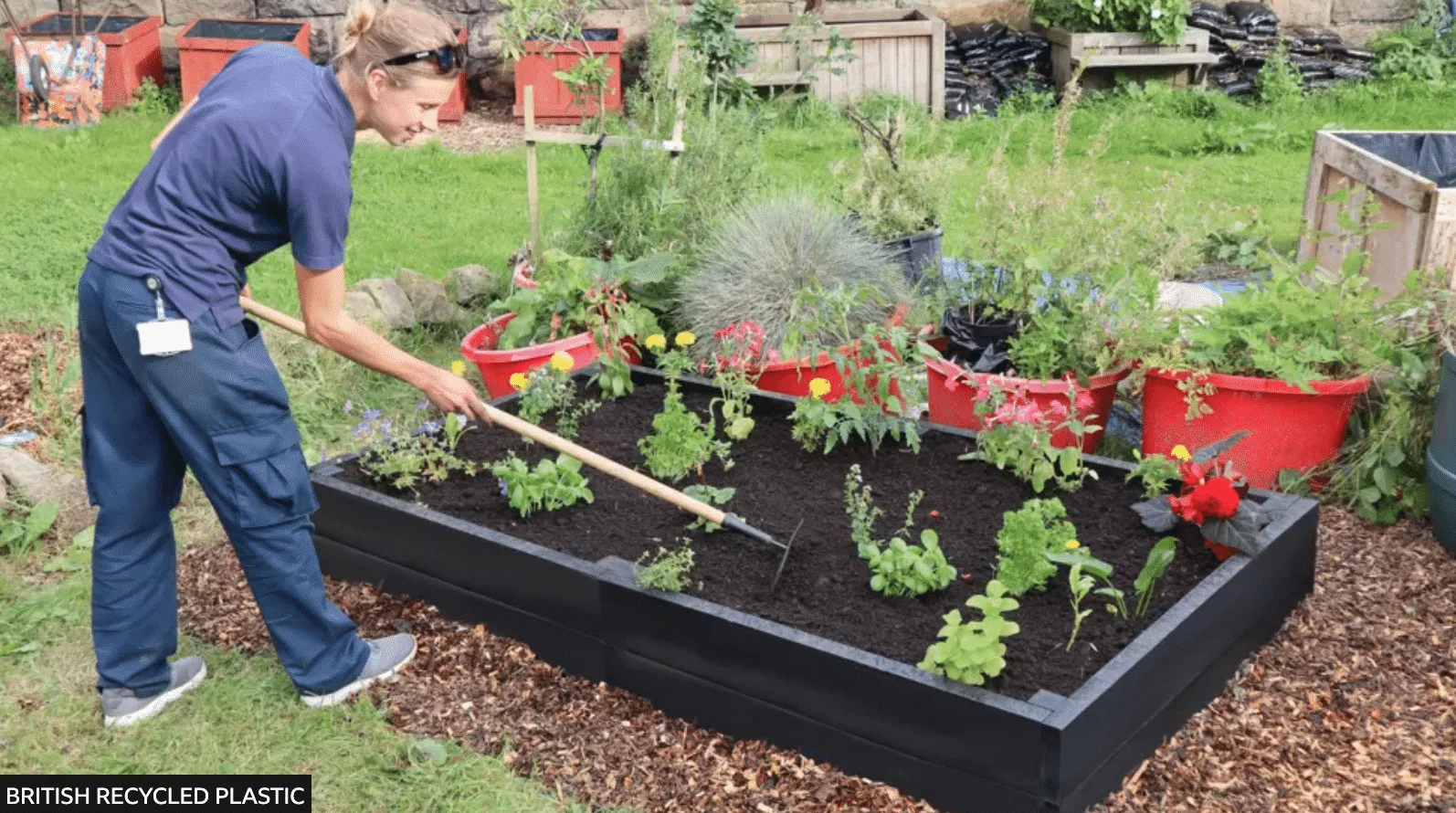 British recycled plastic raised beds in a BBC article