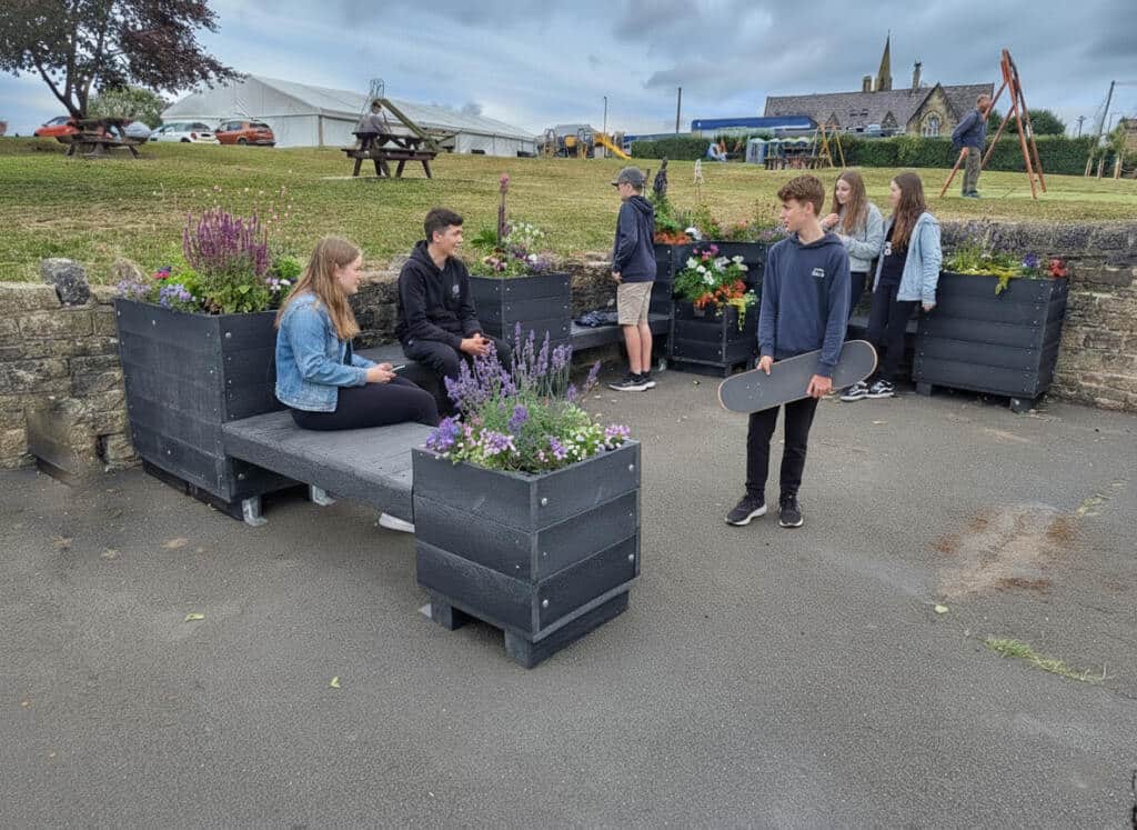 Parklet Brighouse Leeds Manchester Calderdale kids hanging out teenagers 2 1