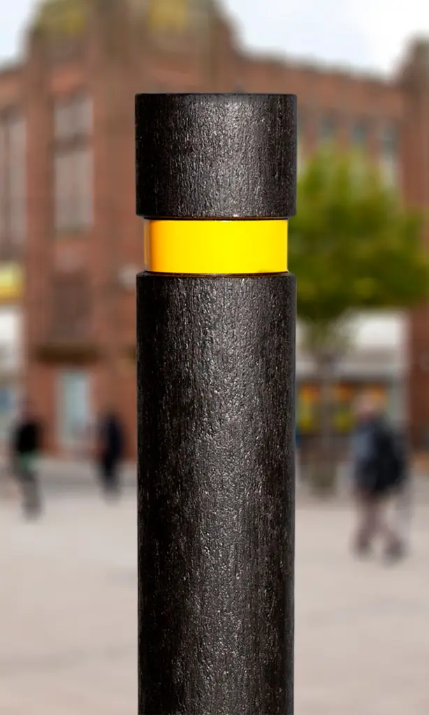 Brighouse recycled plastic square bollards at Morrissons supermarket